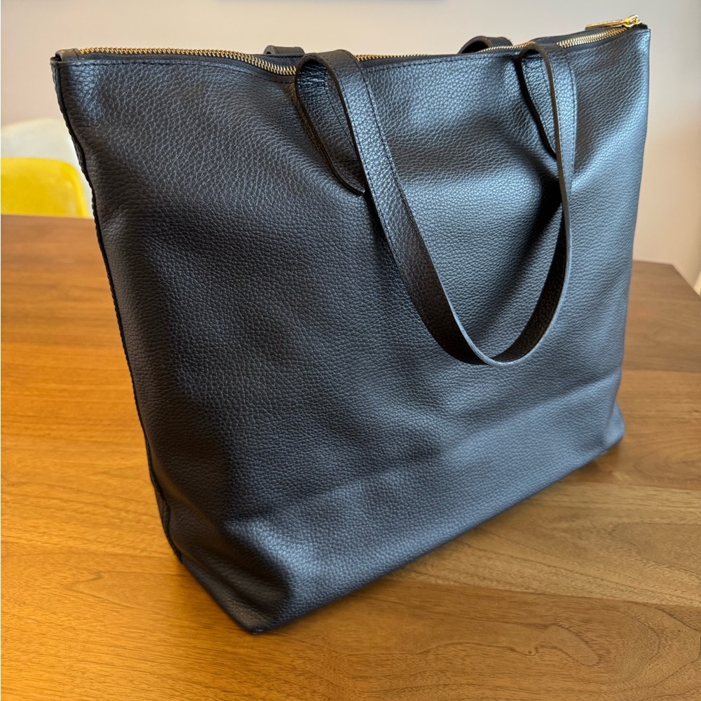 Leather Tote with Suede Insert - Picture 13 of 16